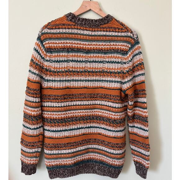 Zara Men's Chunky Knit Striped Sweater Medium Gorpcore - Picture 4 of 8